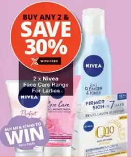 Checkers Nivea Face Care Range For Ladies offer