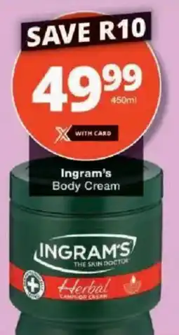 Checkers Ingram's Body Cream offer