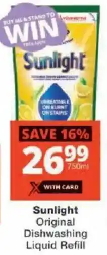 Checkers Sunlight Original Dishwashing Liquid Refill offer