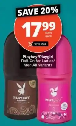 Checkers Playboy/ Playgirl Roll-On for Ladies/ Men All Variants offer