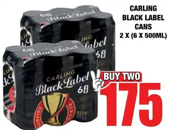 Boxer Liquors Carling black label cans offer