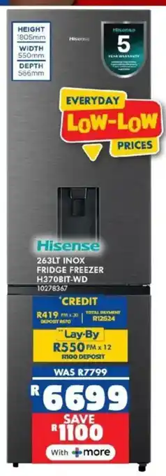 Russells Hisense inox fridge freezer offer