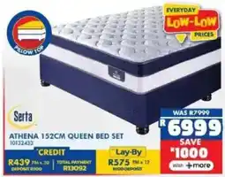Russells Serta athena 152cm queen bed set offer