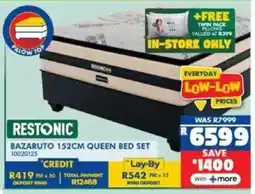 Russells Restonic bazaruto 152cm queen bed set offer