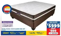 Russells Sleepmasters royal roma 152cm queen bed set offer