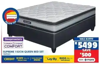 Russells Sleepmasters supreme 152cm queen bed set offer