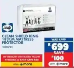Russells Sealy clean shield king 183cm mattress protector offer
