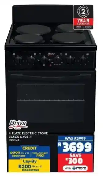 Russells Univa 4 plate electric stove black offer