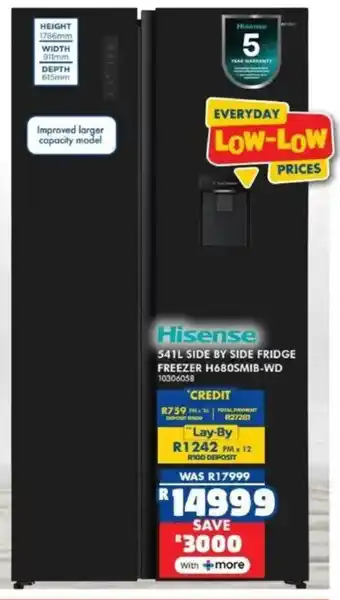 Russells Hisense side by side fridge freezer offer