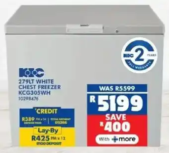 Russells KIC white chest freezer offer