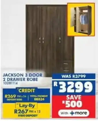 Russells Jackson 3 door 2 drawer robe offer