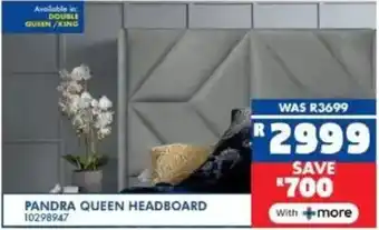 Russells Pandra queen headboard offer