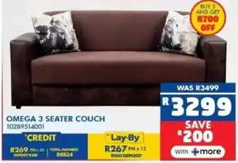 Russells Omega 3 seater couch offer