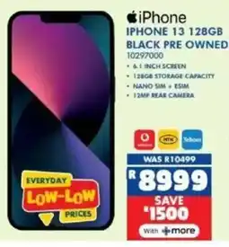 Russells iPhone 13 128gb black pre owned offer
