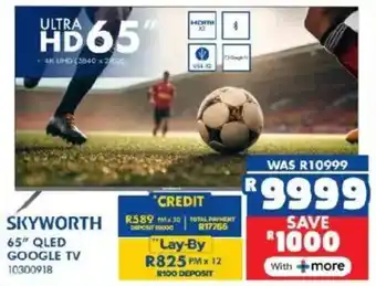 Russells Skyworth 65" QLED Google TV offer