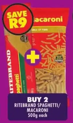 Shoprite Ritebrand spaghetti/ macaroni offer