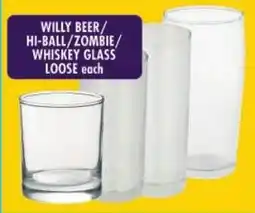 Shoprite Willy beer/ hi-ball/ zombie/ whiskey glass loose offer