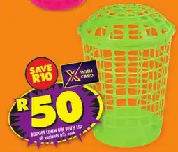 Shoprite Budget linen bin with lid offer