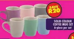 Shoprite Solid colour coffee mug set offer
