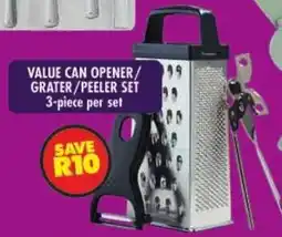 Shoprite Value can opener/ grater/ peeler set offer