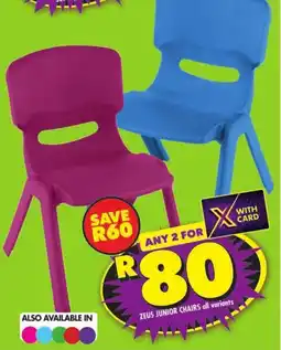 Shoprite Zeus junior chairs offer