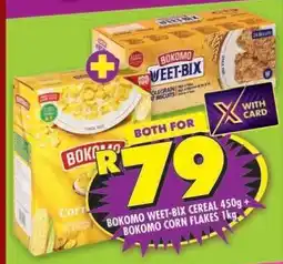 Shoprite Bokomo Weet-Bix Cereal 450g + Bokomo Corn Flakes 1kg offer
