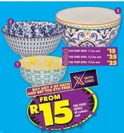 Shoprite PAD PRINT BOWL 11,5cm offer