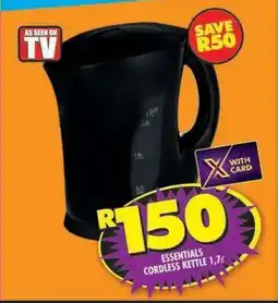 Shoprite ESSENTIALS CORDLESS KETTLE 1.7β offer
