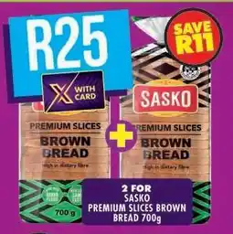 Shoprite Sasko Premium Slices Brown Bread 700g offer