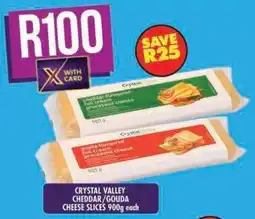 Shoprite CRYSTAL VALLEY CHEDDAR/ GOUDA CHEESE SLICES 900g each offer
