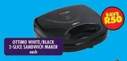 Shoprite Ottimo white/ black 2-slice sandwich maker offer