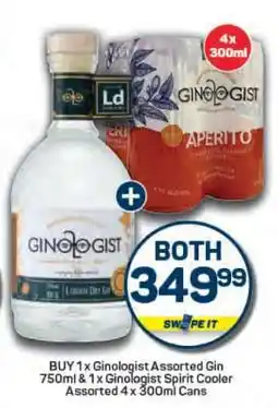 Pick n Pay Ginologist Assorted Gin 750ml & Ginologist Spirit Cooler Assorted 4 x 300ml Cans offer