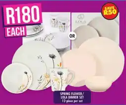 Shoprite Spring flower/ lola dinner set offer