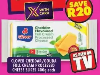 Shoprite Clover cheddar/ gouda full cream processed cheese slices offer