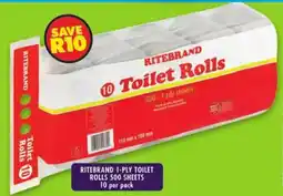 Shoprite Ritebrand 1-ply toilet rolls offer