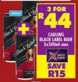 Shoprite Carling black label beer cans offer