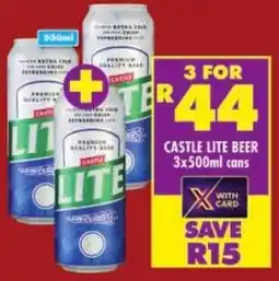Shoprite Castle lite beer cans offer