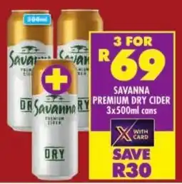 Shoprite Savanna premium dry cider cans offer