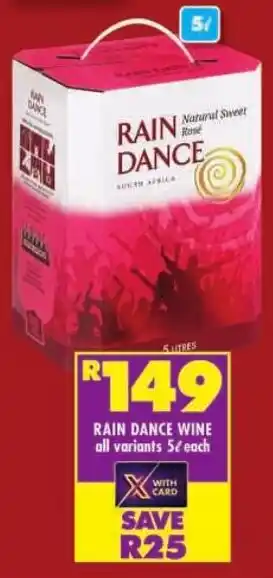 Shoprite Rain dance wine offer
