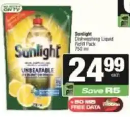 KwikSpar Sunlight Diswashing Liquid Refill Pack offer