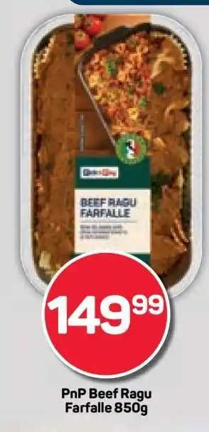 Pick n Pay PnP Beef Ragu Farfalle 850g offer