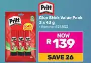 Game Pritt Glue Stick Value Pack-3 x 43g offer
