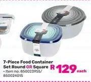 Game Mainstays 7 Piece Food Container Set Round Or Square-Each offer