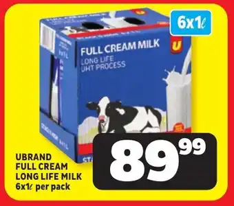 Usave Ubrand full cream long life milk offer