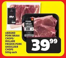 Usave Ubrand pork braai chops/ molare frozen pork shoulder chops offer