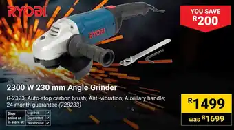 RYOBI 2300W 230 mm Angle Grinder