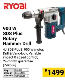 Builders Warehouse RYOBI 900 W SDS Plus Rotary Hammer Drill offer