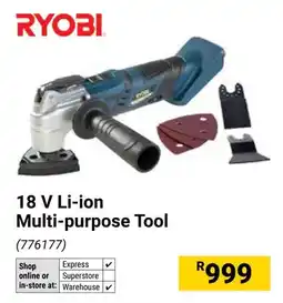 Builders Warehouse RYOBI 18 V Li-ion Multi-purpose Tool offer
