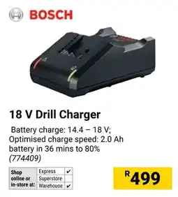 Builders Warehouse BOSCH 18 V Drill Charger offer