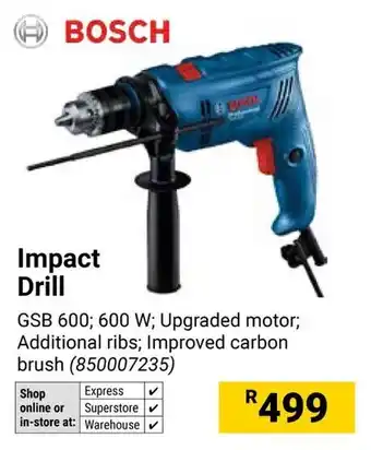 Builders Warehouse BOSCH Impact Drill offer
